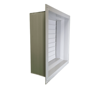Volet gris pour ventilateur mural